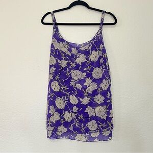 NWT CAbi #5544 Vivid Violet Climbing‎ Rose Outline Cami Tank Purple Size Medium